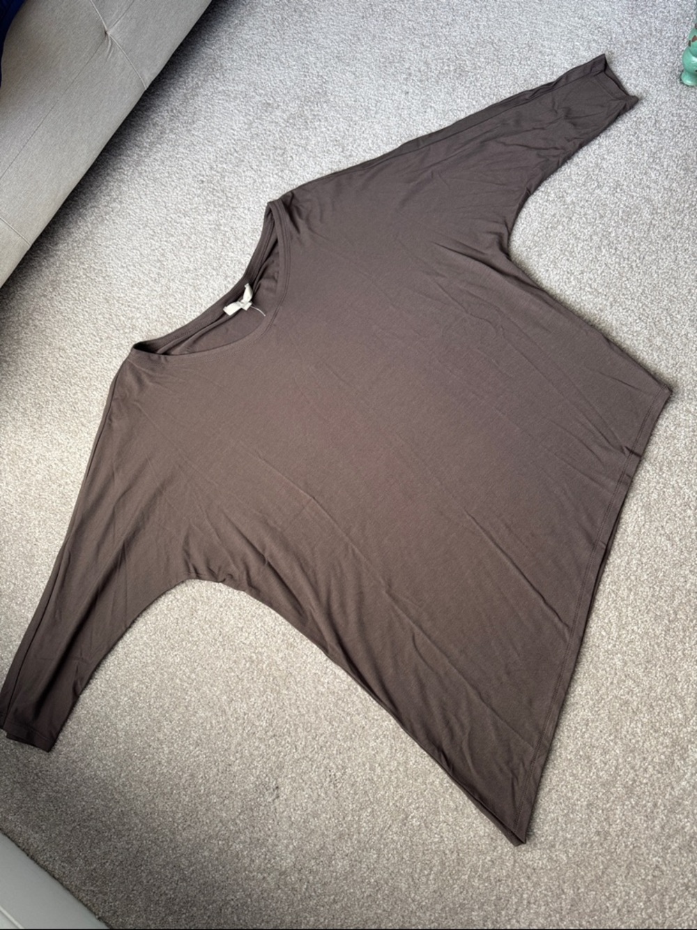 Joan Vass Dolman Sleeve Tunic in Brown
